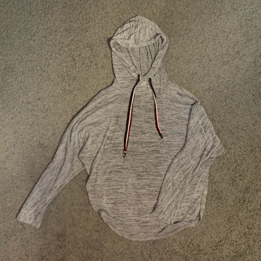 Grey Long Sleeve Hooded Shirt
